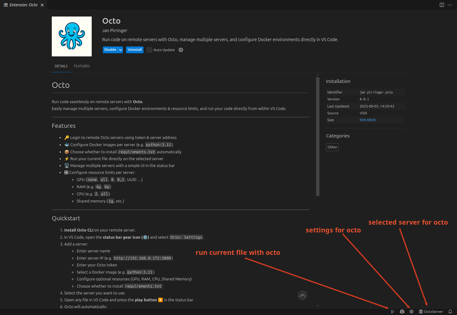 VS Code Extension Screenshot